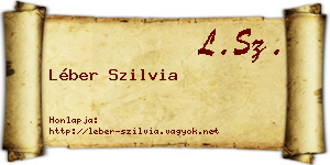 Léber Szilvia névjegykártya